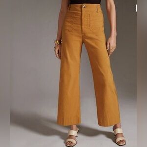 Anthropologie Maeve Wide-Leg Cropped Pants